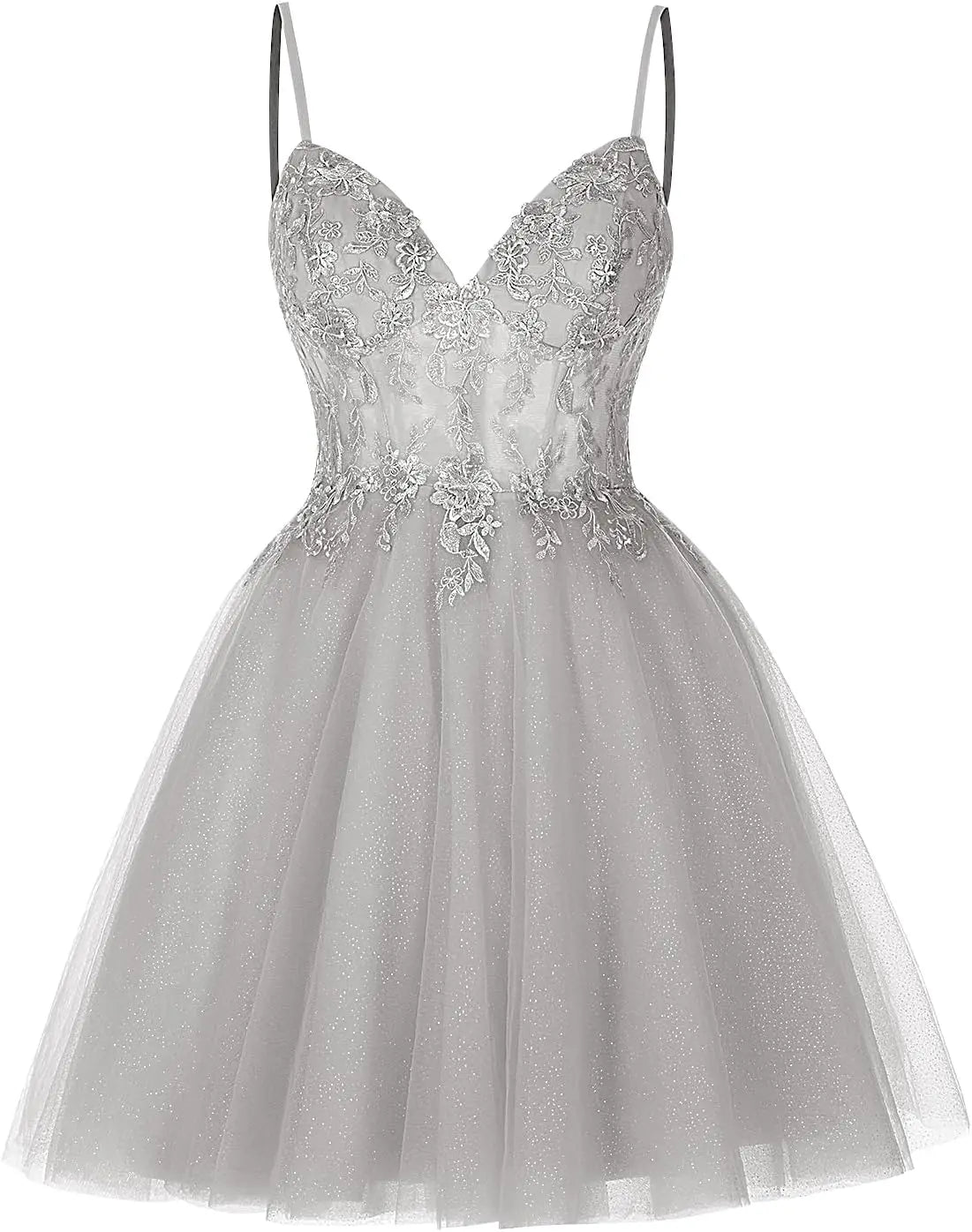 Pretty Short Lace Floral Homecoming Dresses for Teens Sparkly Tulle Illusion Prom Dress Cocktail Party Gowns Bridesmaid Gown