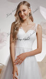Vestido de novia de tul con puntos y purpurina personalizado, vestidos de novia de tul brillante, elegantes vestidos de novia con corsé, vestido de novia drapeado personalizado. 