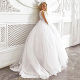 Birthday Party Prom Banquet Princess Gowns Flower Girl Dresses White Embroidery Appliques With Trailing Sleeveless For Wedding