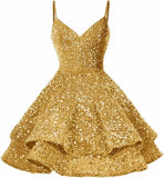Homecoming-Kleider 2025 Spaghettiträger Kurzes Ballkleid Funkelnde A-Linie Cocktailkleider Party Kurzes Ballkleid Ballkleid 
