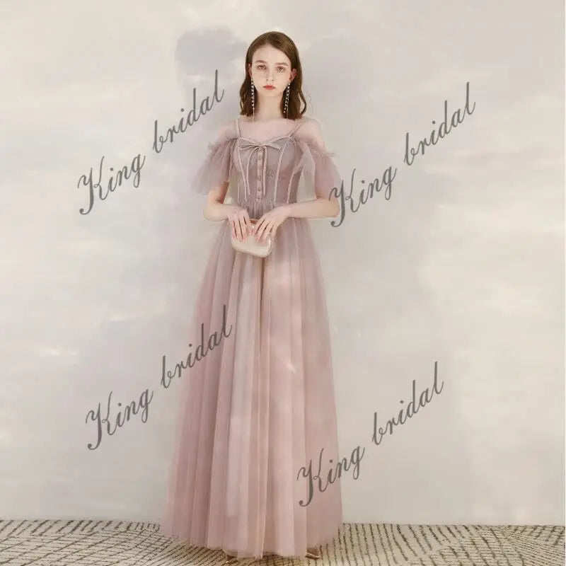 Benutzerdefinierte Off Schulter Mesh Ball Brautjungfer Kleid frauen Cocktail Party Kleider Formale Abendkleider Party Prom braut kleid 