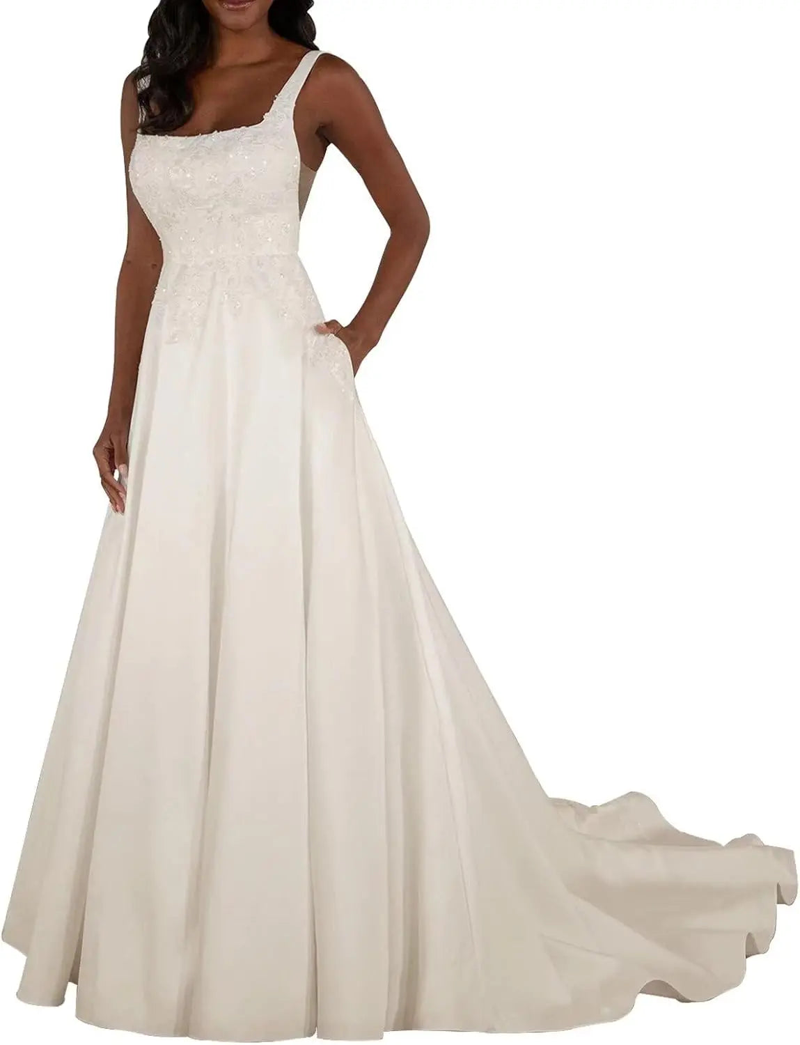 Vestidos de novia hechos a medida para novia, largos, bohemios, con encaje floral, apliques de tul, corsé, playa, línea A, vestidos de novia, vestidos de novia, mangas de encaje 