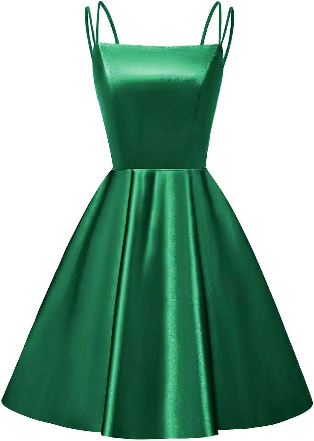 Satin Homecoming-Kleider für Teenager, kurze Ballkleider 2025, Spaghettiträger, Cocktailparty-Kleid, Abschlusskleid, Minikleid 