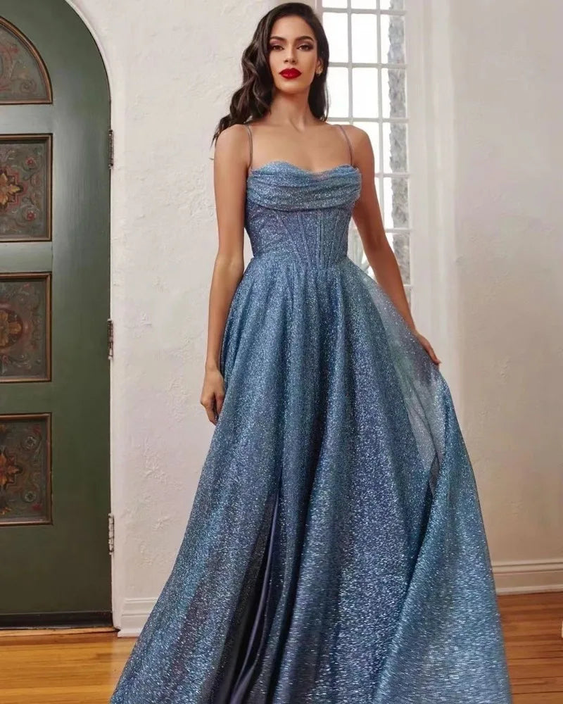 Sexy Backless Maxi Formal Dress for Women Elegant Sleeveless Pleated Guest Mermaid Evening Gowns for Wedding Cocktail Graduation