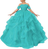 Vestidos de desfile de princesas para niñas de flores 2026 con encaje bordado, tallas grandes, tul en capas, vestidos de primera comunión para niñas. 