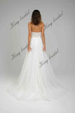 Vestidos de novia de tul con cuentas y hombros descubiertos, con flecos de cristal, falda de novia decorada, vestido de novia con corsé en forma de A, vestido de novia personalizado 