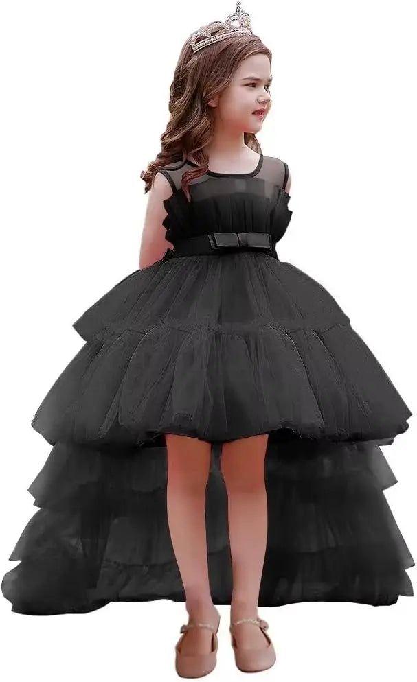 High Low Tulle Pageant Gown Tiered Flower Girl Dress Layered Ball Gown Kids Birthday Party Dress princess dress