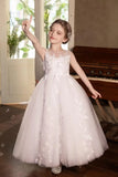 Vestidos de tul para niña de las flores para boda, vestido de primera comunión, vestido de dama de honor de encaje para niña, vestido de fiesta de desfile 