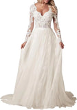 Vestidos de novia hechos a medida para novia, largos, bohemios, con encaje floral, apliques de tul, corsé, playa, línea A, vestidos de novia, vestidos de novia, mangas de encaje 