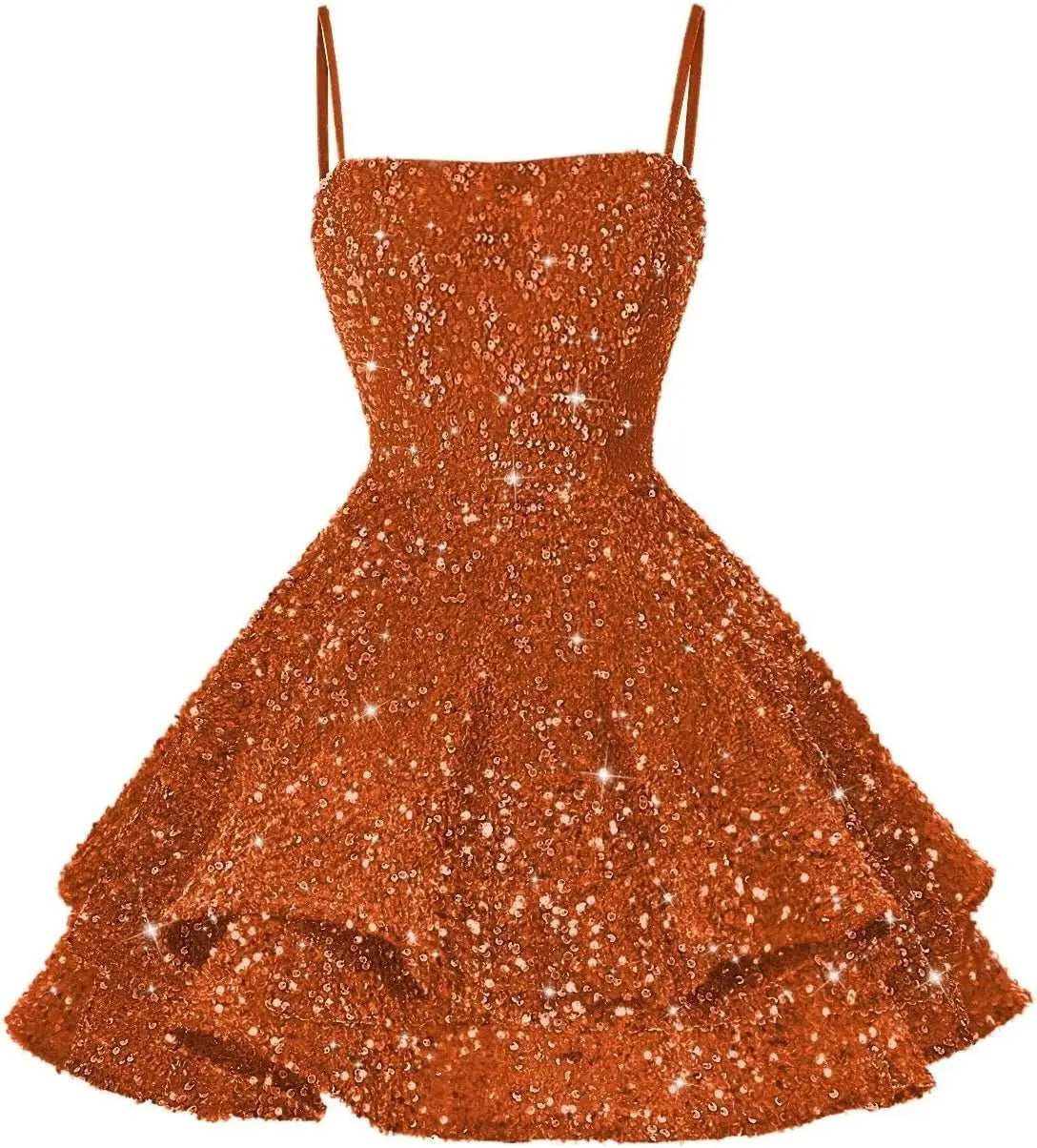 Kurze Pailletten-Heimkehrkleider für Teenager 2025, glitzernde Spaghettiträger, Sweet 16-Abschlussball-Cocktailkleid, Ballkleid, Partykleider 
