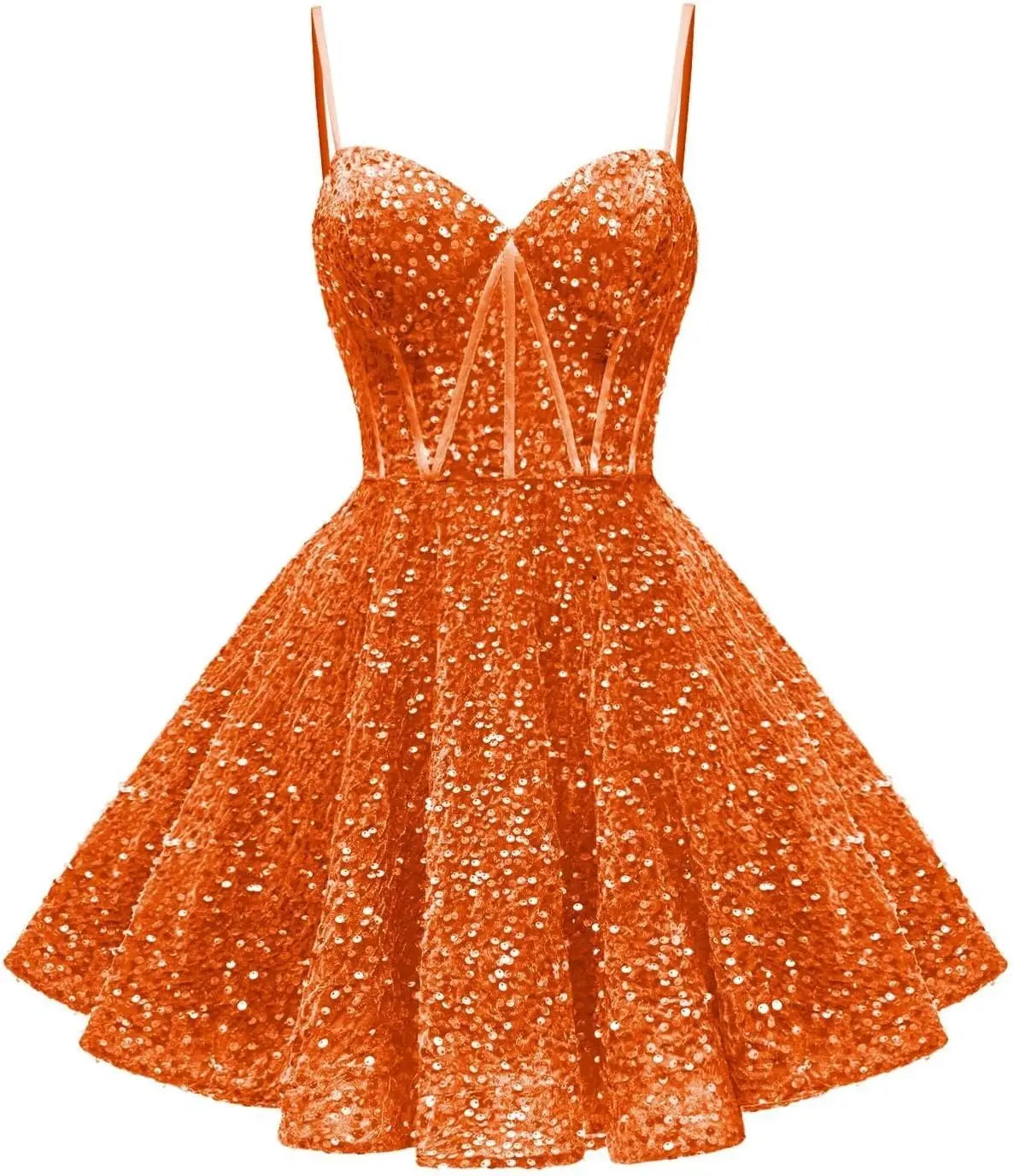Spaghetti Straps Sequin Homecoming Dress Short Prom Gown with Pockets kingbridals Spaghetti Straps Sequin Homecoming Dress Short Prom Gown with Pockets kingbridals