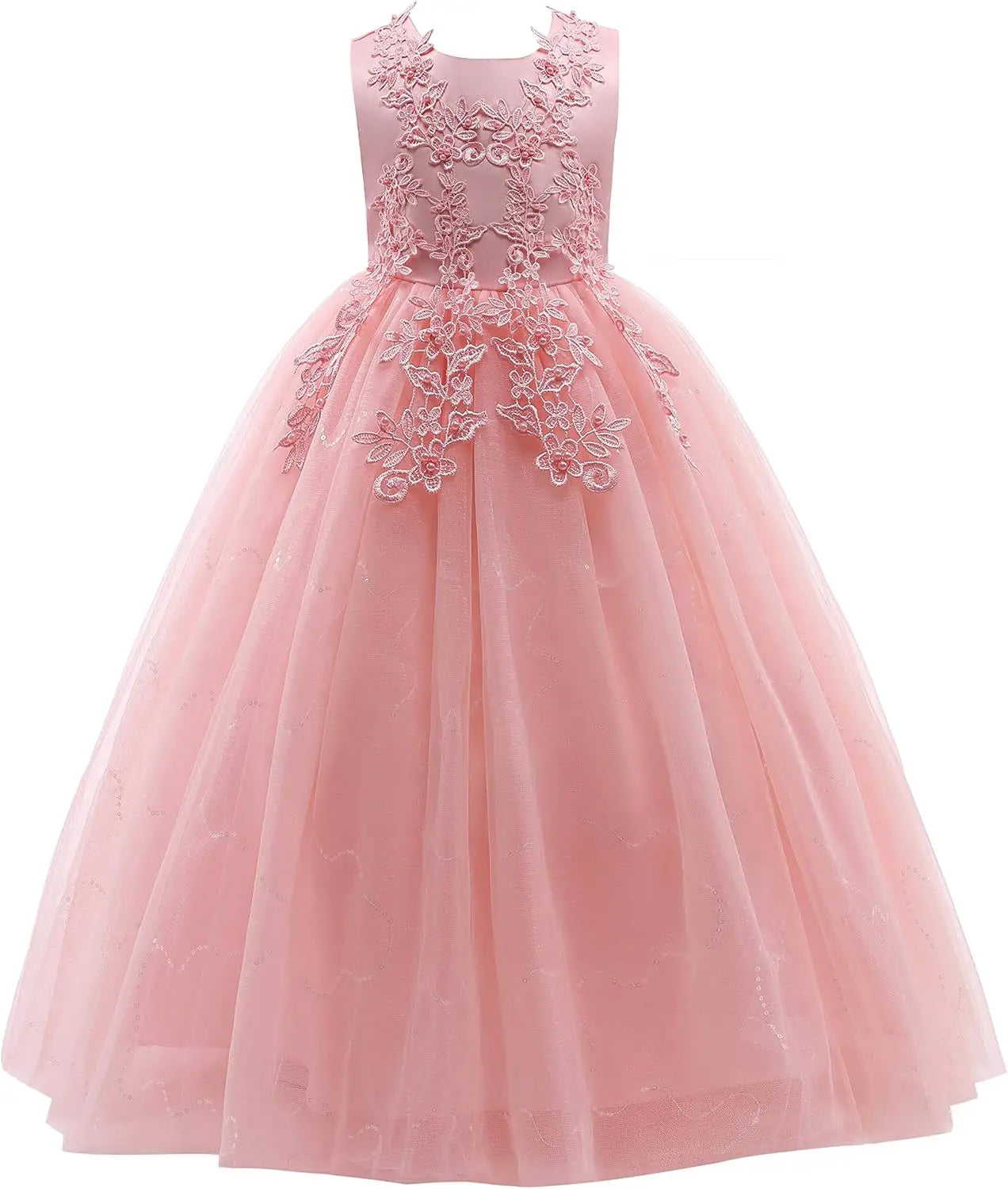 Little/Big Girls Lace Bridesmaid Dress Flower Kid Wedding Ball Gown Toddler Princess Pageant Evening Dresses princess dress