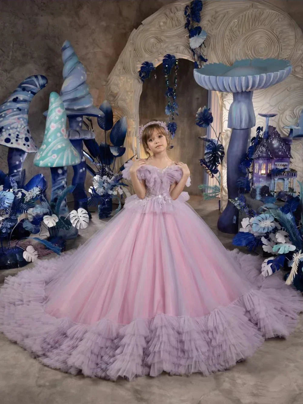 Wedding Ruffles Floor Length Girl Kids Birthday Ball Gown First Holy Communion Gowns Customized Princess Flower Girl Dresses