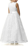 A line Wedding Pageant Lace Flower Girl Dress with Belt 2-12 Year Old baby girl dress  elegant dress women for wedding