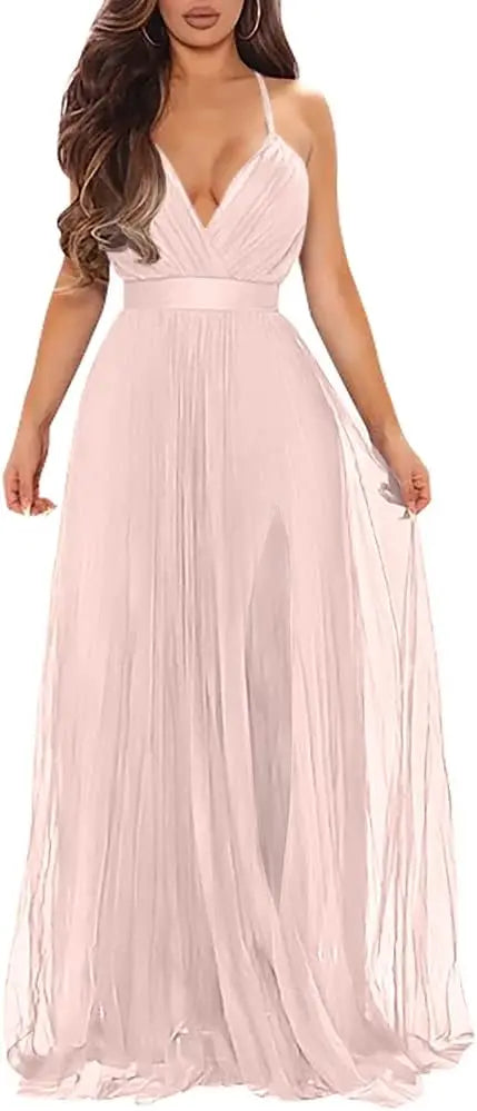 Women's Sexy Deep V Neck Split Cocktail Party Formal Bridesmaid Maxi Dress evening dresses  prom party dresses