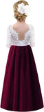 Vestido de tul con tutú recto de corte A con espalda de encaje y rosas para niña, vestido de fiesta para niña de las flores, vestidos para niñas para fiestas y bodas, vestidos de dama de honor 