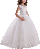Erstkommunionkleider Blumenmädchenkleid Schnür-Kommunionkleid Ballkleid Mädchenkleid Festzugskleider für Mädchen Prinzessin 