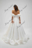Benutzerdefinierte Blume Organza Brautkleid TÜLL HOCHZEITSKLEID Boho Träger Brautkleider Sweetheart Brautkleider A Linie Brautkleid 