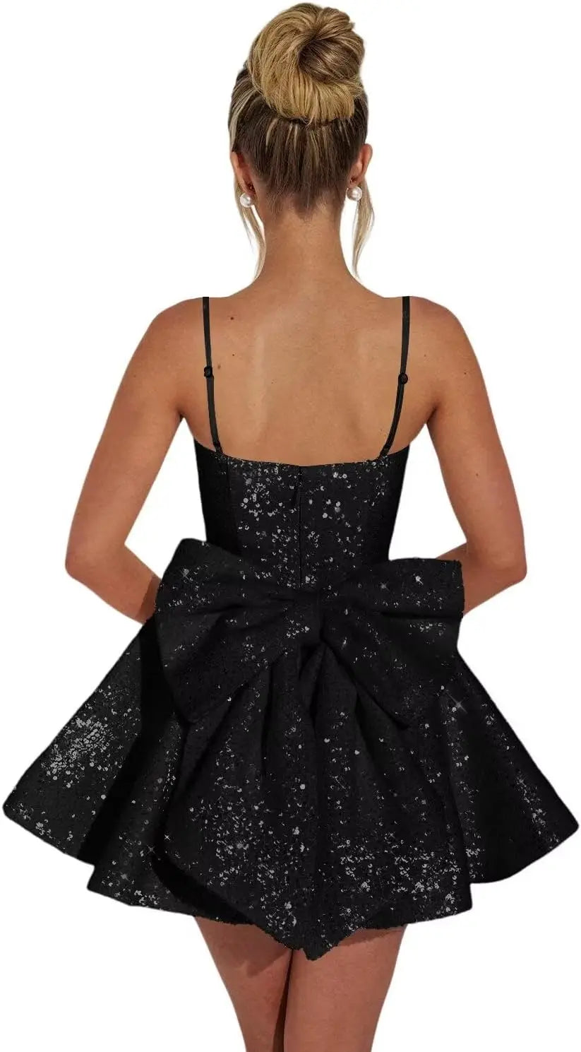 Maßgefertigte Damen-Heimkehrkleider mit quadratischem Ausschnitt und Pailletten für Teenager, A-Linie, kurzes Abschlussballkleid, Hochzeitsfeierkleid, Clubwear, Cocktailkleid 