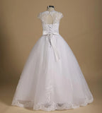 First Communion Flower Girl Dress Tulle Lace Bridesmaid Pageant Dresses Ball Gown Wedding Party Floor Length princess Gowns