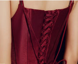 New Satin Long Mesh Spaghetti Strap Prom Bridesmaid Dress Women's Cocktail Dresses Formal Evening Dresses Party