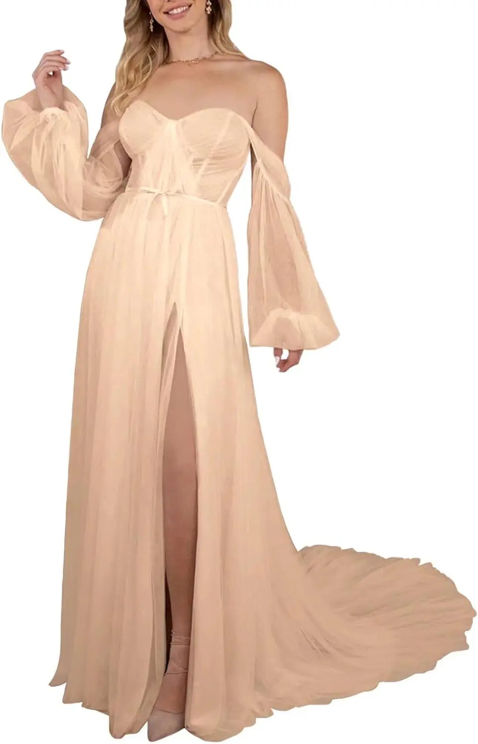 Vestidos de novia hechos a medida para novia, largos, bohemios, con encaje floral, apliques de tul, corsé, playa, línea A, vestidos de novia, vestidos de novia, mangas de encaje 