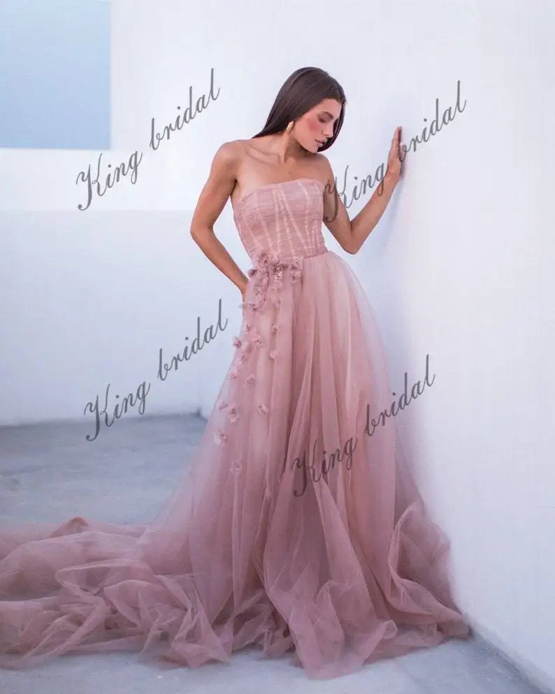 Corset ball gown Two piece Fairy princess tulle dress in blush formal dress women elegant prom party dresses women evening