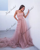 Corset ball gown Two piece Fairy princess tulle dress in blush formal dress women elegant prom party dresses women evening