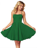 Custom Made Short Satin Homecoming Dress with Pockets Spaghetti Straps Formal Wedding Party Gowns Cocktail Clubwear Gown Dresses