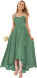 Vestidos de dama de honor para bodas, de gasa alta y baja, plisados, con tirantes finos, vestido de fiesta formal, vestidos de dama de honor para bodas 