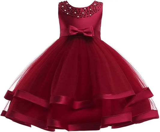 Vestido de desfile para bebé, para niñas pequeñas, de 3 meses a 9 años, con tutú y flores, para boda, de princesa 