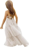 Boho Wedding Flower Girl Tulle Pageant Dresses for Kids First Communion Formal Dress Backless Prom Ball Gowns princess dress