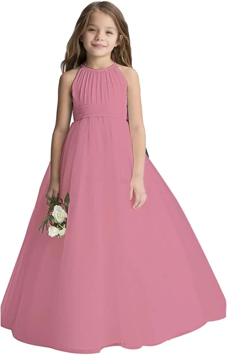 Vestidos de gasa de tul para niñas de flores, vestidos de fiesta para bodas, desfiles, vestidos de fiesta, vestidos de niñas para fiestas y bodas 
