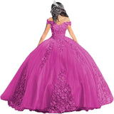 Luxury Off Shoulder Quinceanera Dresses Puffy Floral Lace Beaded Prom Dresses Sweet 15 16 Ball Gown with Train Quinceanera Gowns