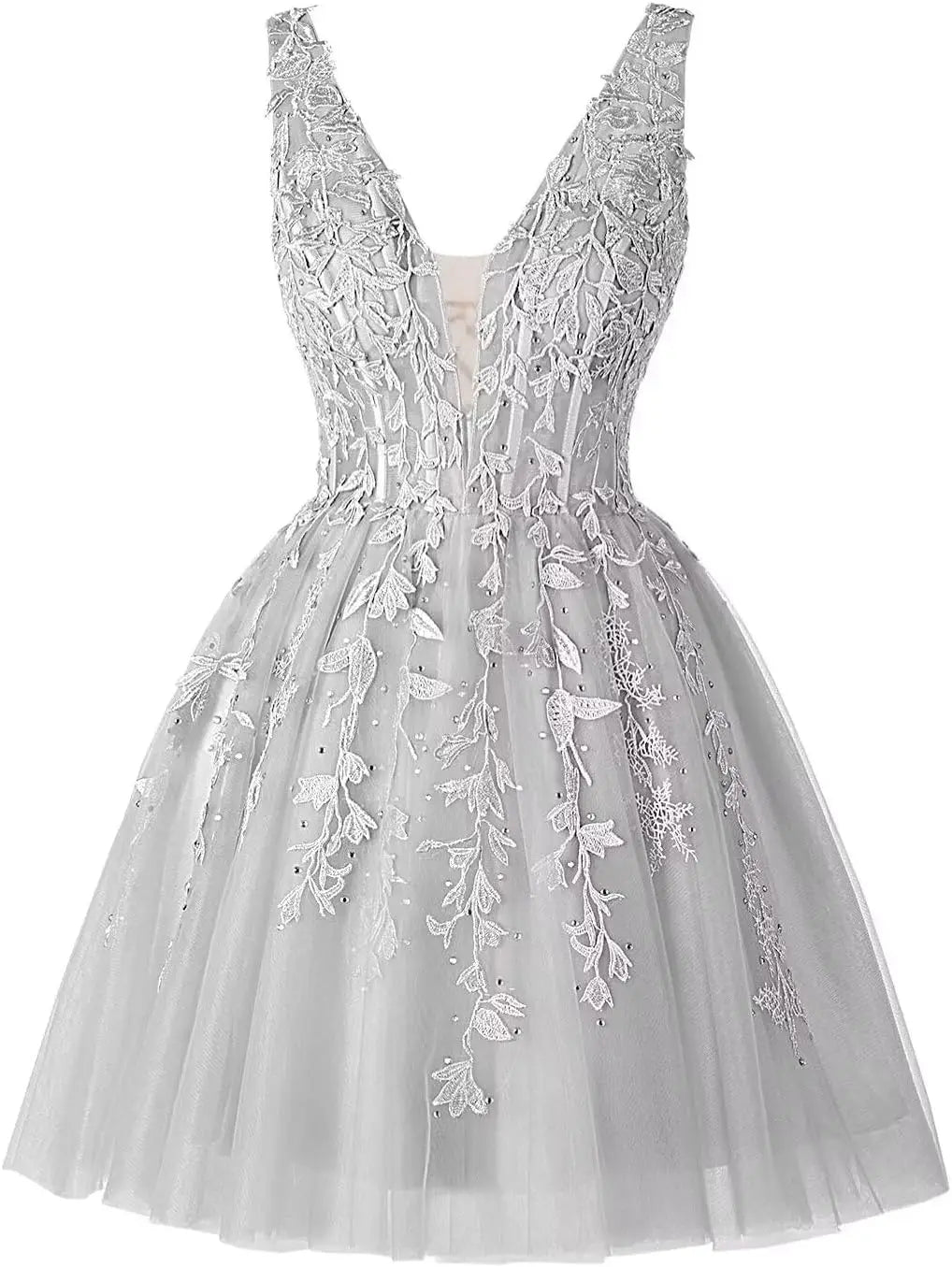 V Neck Short Homecoming Dresses for Teens Lace Tulle Prom Dress Cocktail Party Dress short prom dress  party dresses