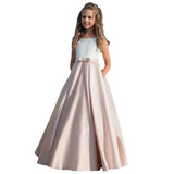 Vestido de satén para niña de las flores, vestido de primera comunión, vestidos de boda para niñas, vestidos de princesa para fiestas, vestidos de desfile para niñas. 