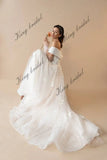 Blumenspitze Kleid Glitter Chantilly Tüll Brautkleider Off-Shoulder Korsett einfache Brautkleid benutzerdefinierte Brautkleid 