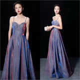 New Arrival Adult Ceremony Banquet Elegant Socialite Starry Dress Evening Women Glitter A Line Prom Dresses Free Custom Size