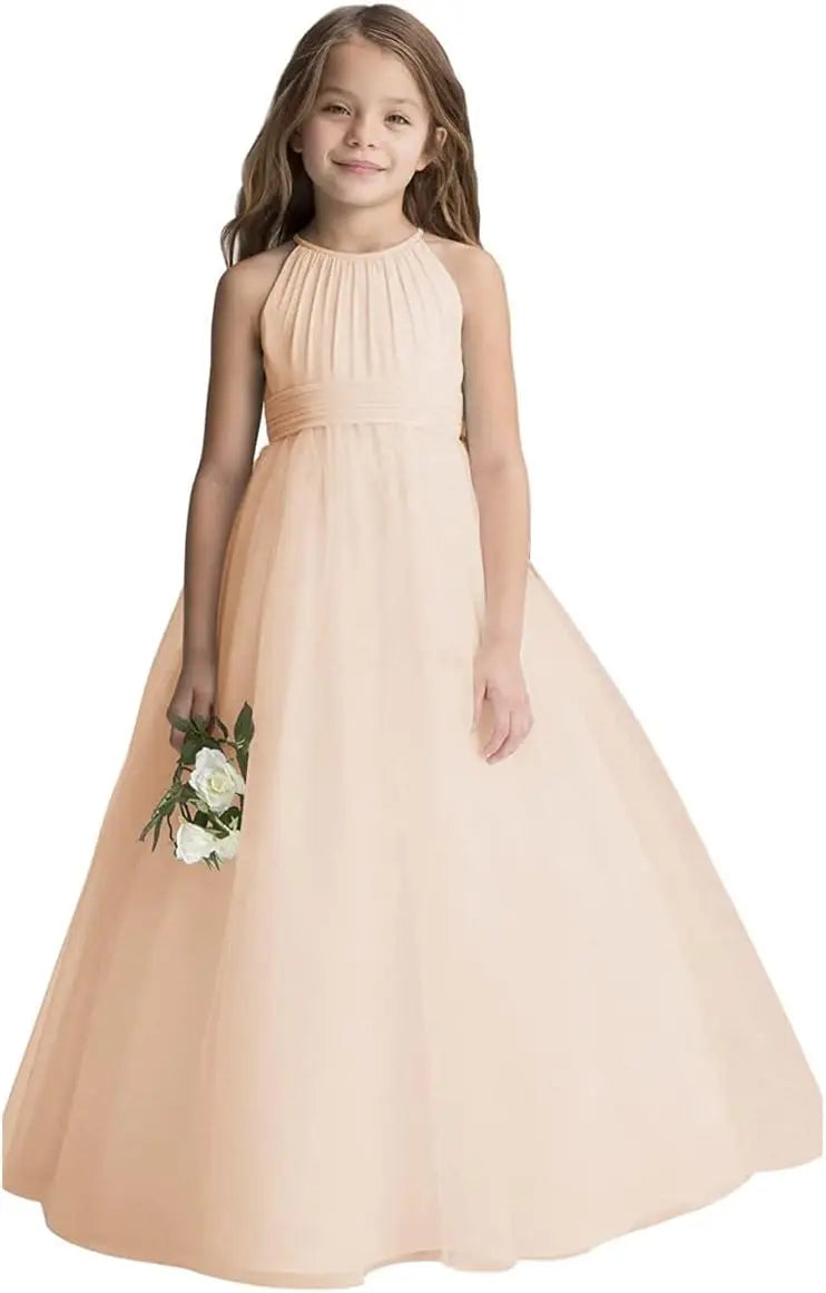 Vestidos de gasa de tul para niñas de flores, vestidos de fiesta para bodas, desfiles, vestidos de fiesta, vestidos de niñas para fiestas y bodas 