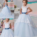Prinzessinnenkostüm, elegantes, flauschiges Blumenmädchenkleid für Hochzeit, ärmellos, Schleife, Erstkommunion, Geburtstagsfeier, Festzugskleider 