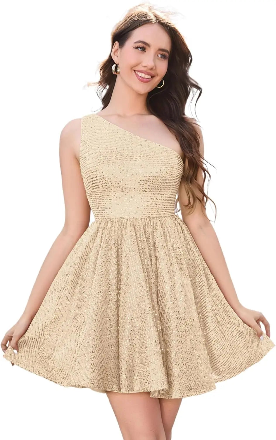 Graduation Dress Sparkly Sequin One Shoulder Short Homecoming Dress for Teens Mini Cocktail Dresses short prom Club Gowns