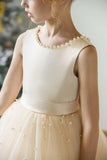 Flower Girl Tulle Tutu Dress for Kids Wedding Girl First Communion Pageant Dresses Princess Prom Ball Gowns with Bow
