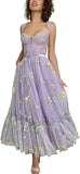 Custom Made Women's Flower Embroidery Tulle Prom Dresses Tea Length Corset A Line Fairy Formal Evening Party Gown Bridesmaid