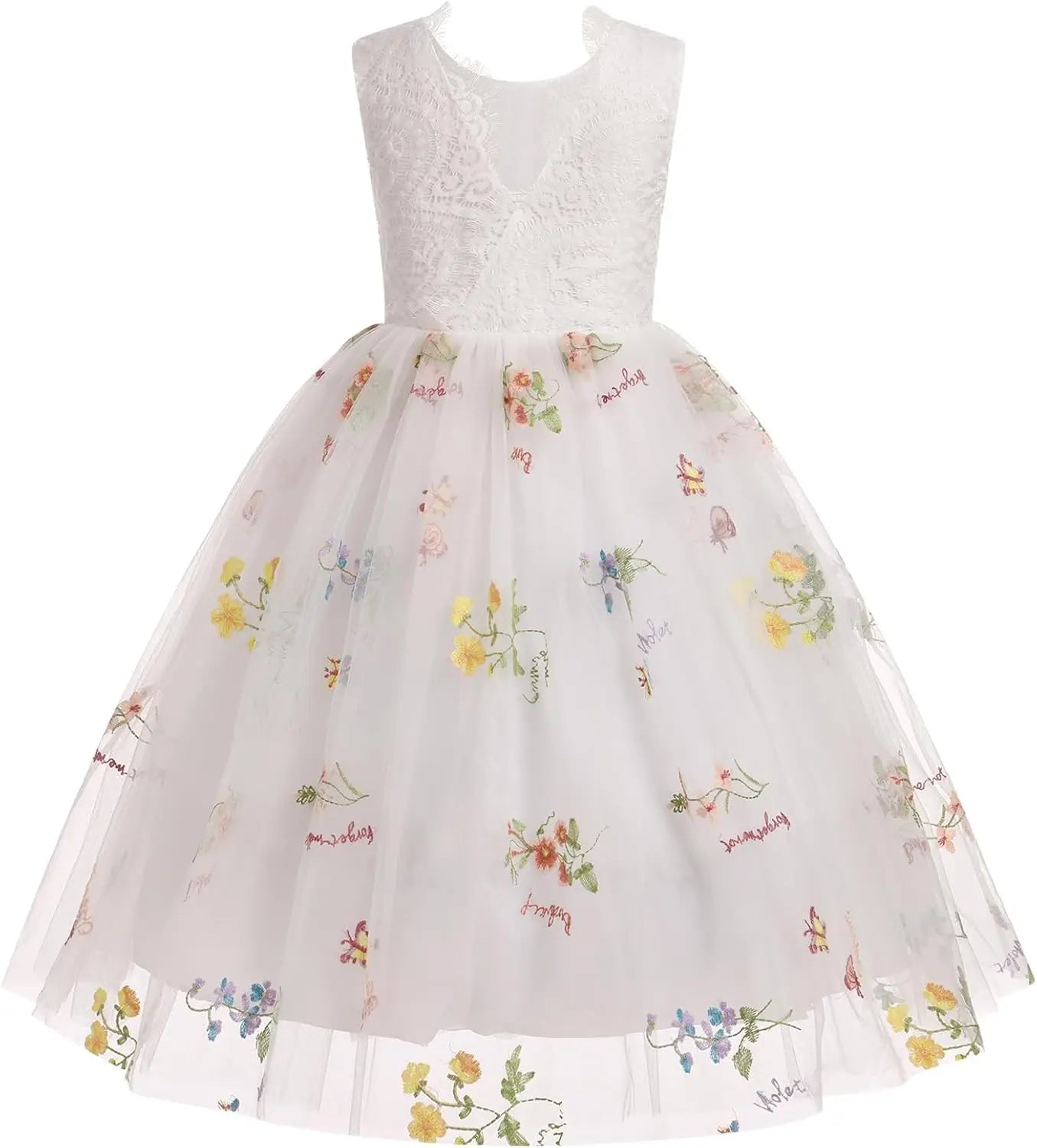 Vestido de niña de las flores, princesa, sin mangas, floral, bordado, para verano, boda, desfile, cumpleaños, tutú, vestido de tul 