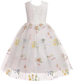 Vestido de niña de las flores, princesa, sin mangas, floral, bordado, para verano, boda, desfile, cumpleaños, tutú, vestido de tul 