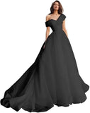 Custom made One Shoulder Tulle Prom Dresses Long Quinceanera Dress Ball Gown Organza Puffy Wedding Dress for Bride Bridal Gowns