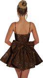 Maßgefertigte Damen-Heimkehrkleider mit quadratischem Ausschnitt und Pailletten für Teenager, A-Linie, kurzes Abschlussballkleid, Hochzeitsfeierkleid, Clubwear, Cocktailkleid 