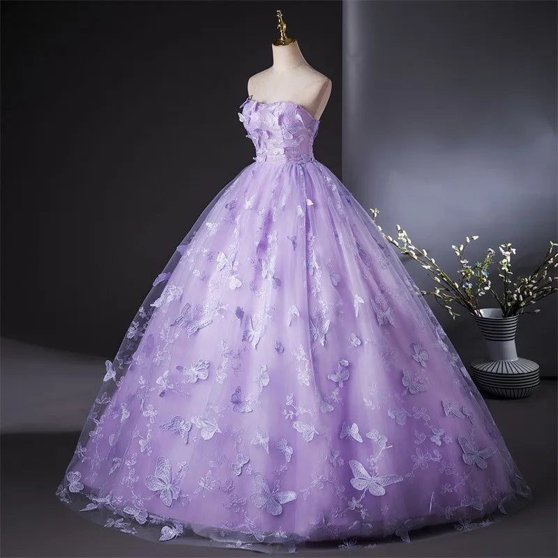 Ashley Gloria Strapless Party Dress Luxury 15 Quinceanera Dresses Sweet Lace Ball Gown Custom Color For Girls