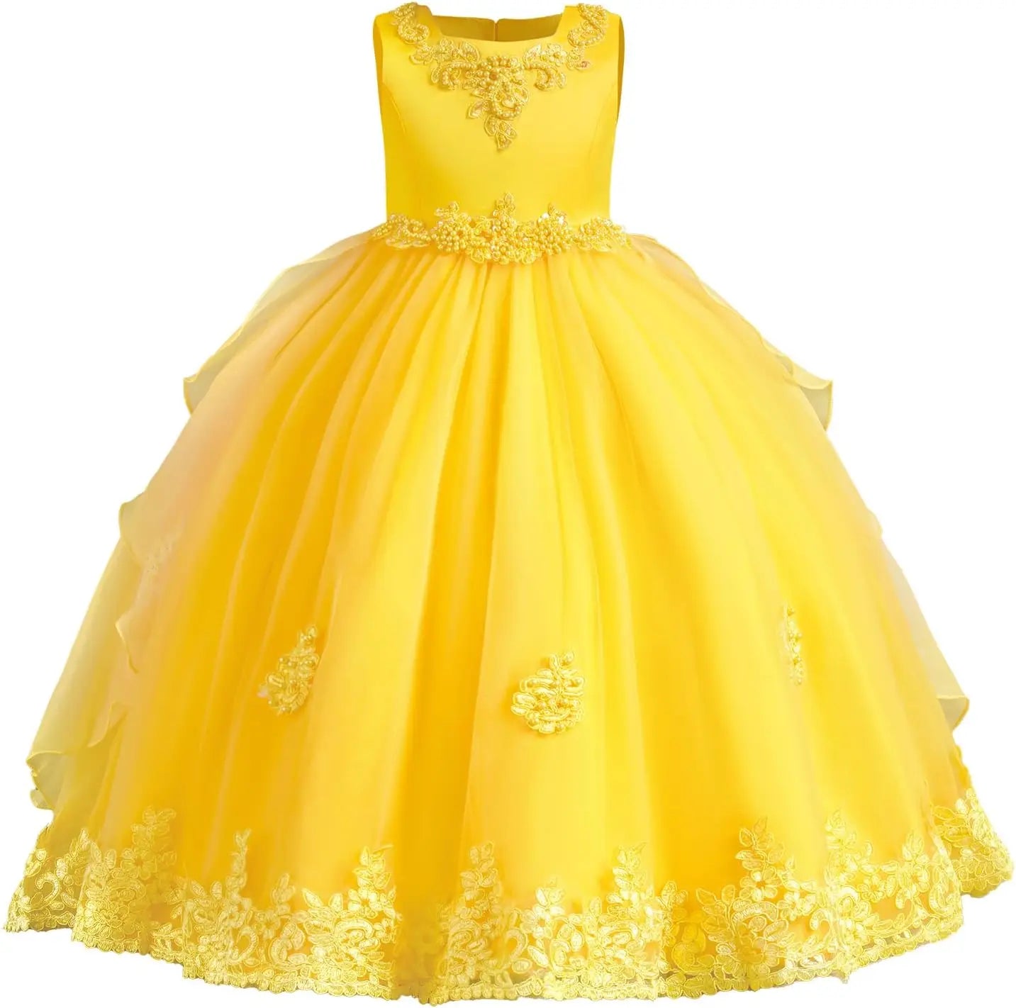 Blumenmädchenkleid Prinzessin Puffy Tüllkleider Brautjungfer Hochzeit Kommunion Geburtstagsfeier Festzug Maxi Ballkleid für Kinder