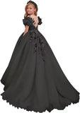 Tulle Flower Girl Dresses for Wedding Girls First Communion Dress Puff Sleeves Ball Gown girls dresses for party and wedding